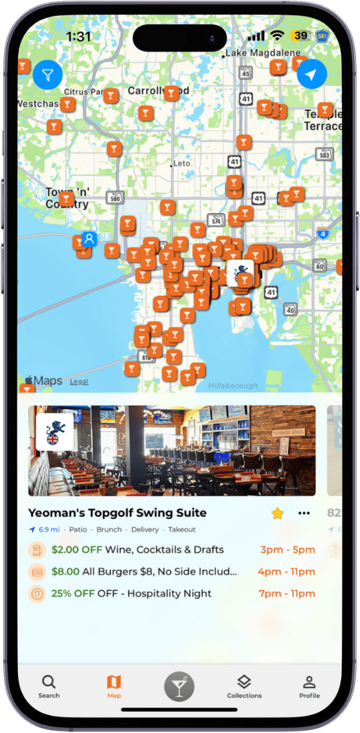 happy hour map view